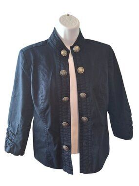 Madison Michelle  Military Jacket Navy Small Nautical Preppy Coastal Chic
